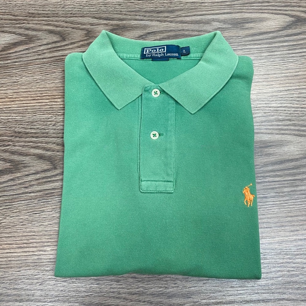 Polo Ralph Lauren Solid Green Polo Shirt L